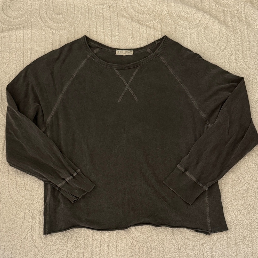 Joah Brown Gray Long Sleeve Top